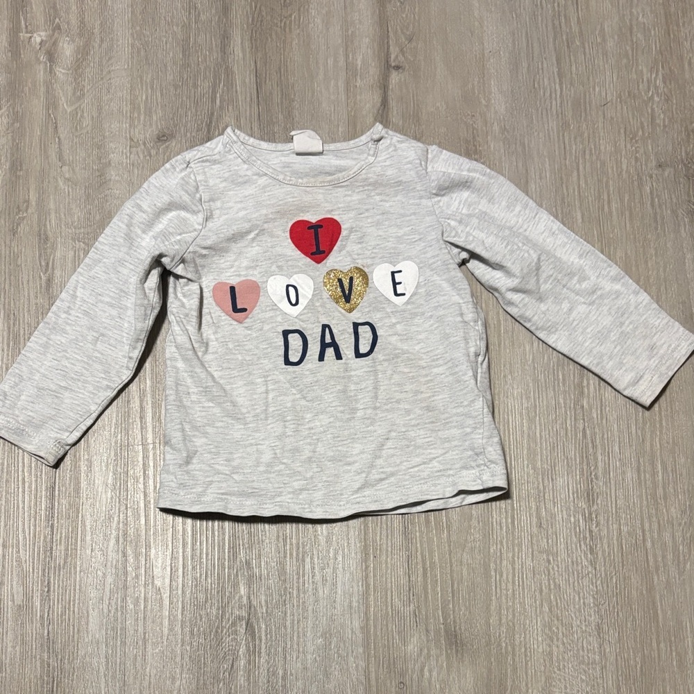Kids 'I Love Dad' Gray Long Sleeve Shirt